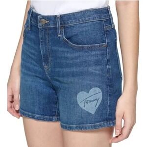 Tommy Hilfiger Greenwich Shorts Womens 14 Blue Heart Graphic NWT